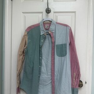 J. Crew Oxford Shirt in Pink and Tan